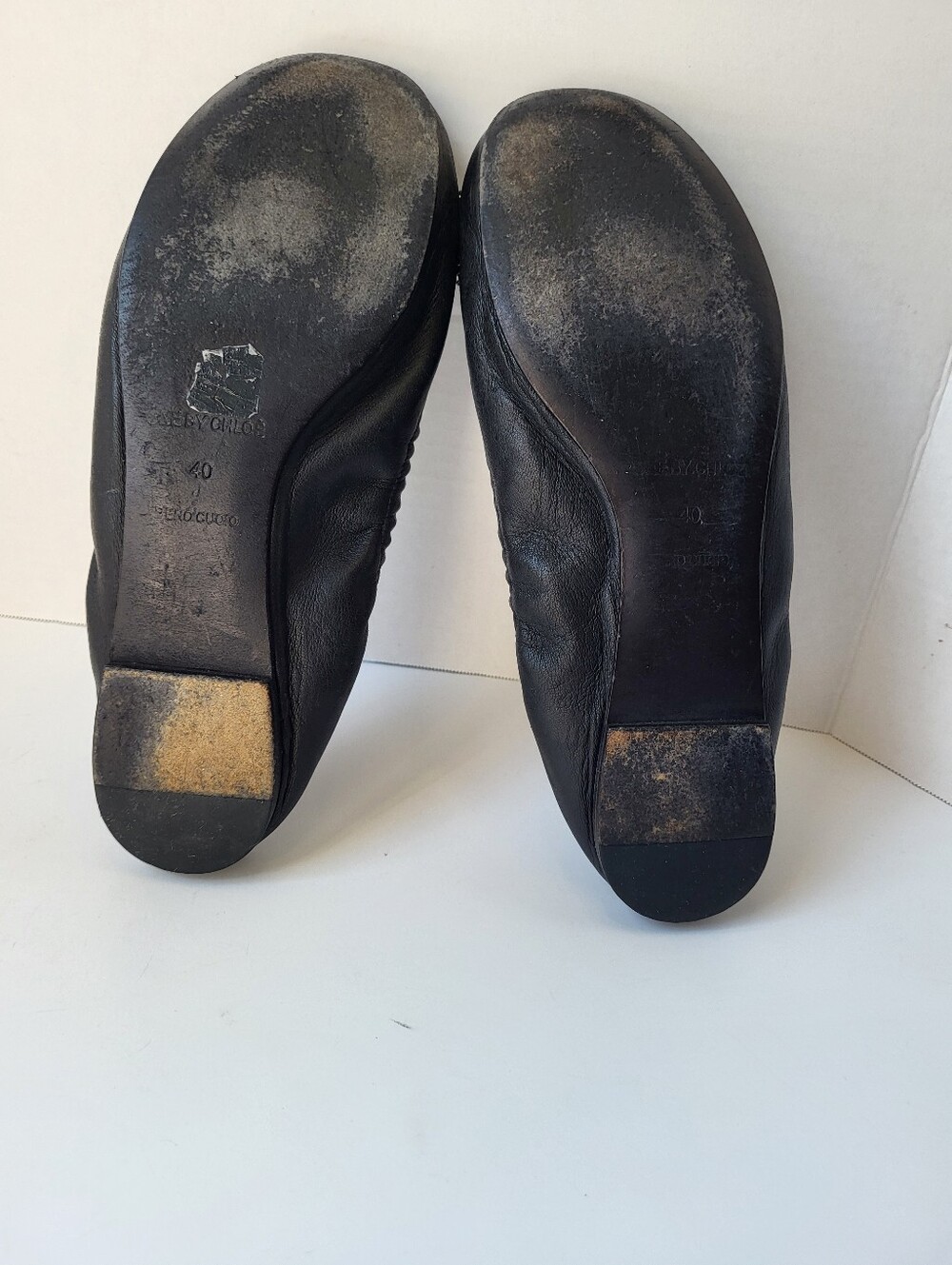 See By Chloe Black Leather Ballet Flats with Gold Zip-Trim Knot - Picture 14 of 14